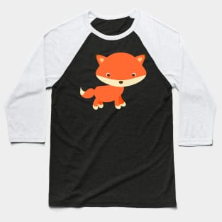 Playful red fox cute animal kawaii woodland creature fairytale children kids whimsical Baseball T-Shirt
